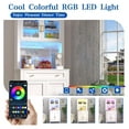 thumbnail image 6 of 72" Kitchen Pantry Cabinet with LED Lights & Outlets, Microwave Stand, Tall Storage Organizer - Wood Grain Finish, Glass Doors, 6 of 9