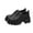 Black, variant on Women's Round Toe Middle Heel Shoes Thick Bottom, Fashionable Design, Heightening Feature, Perfect for Office, Dressy, and Outdoor Wear, and Comfortable, Ideal Gift Option Black 36