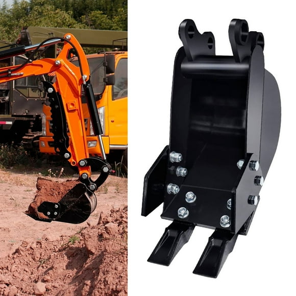 Digger Bucket, Mini Excavator Bucket Wear Resistant with 2 Front Blade for Small Buildings