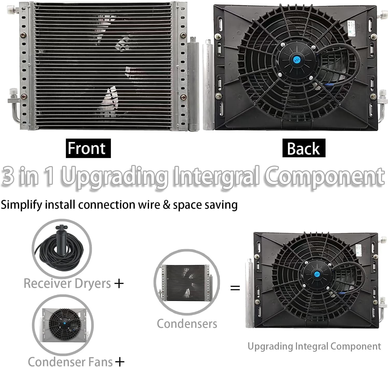 12V 10000BTU Universal Under Dash Air Conditioner Kit, Energy Saving Scroll Compressor Heating & Cooling AC Unit for Car, Van, RV, Truck