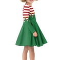 thumbnail image 2 of Renewold Comfortable Dresses for Girls Long Sleeve Christmas Elf Swing Twirl Dress Soft Comfortable Jumpskirt Kids Winter Daily School Outfits Size M, 2 of 4
