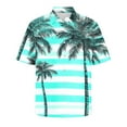 thumbnail image 4 of Iugvhana Hawaiian Shirts for Men Casual Beach Summer Shirt Floral Button Down Tropical Holiday Short Sleeve Shirts Green L, 4 of 5