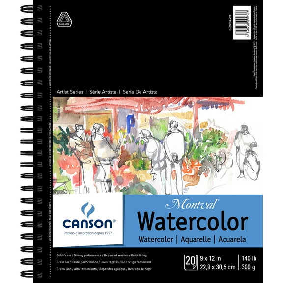 Canson Artist Series Watercolor Book, 9in x 12in, 20 Sheets/Pad