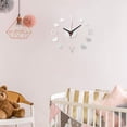 thumbnail image 4 of Reloj colgante moderno con espejo de amor, decoración de pared, números romanos, silencioso, acrílico, para oficina, 2 piezas, 4 of 6