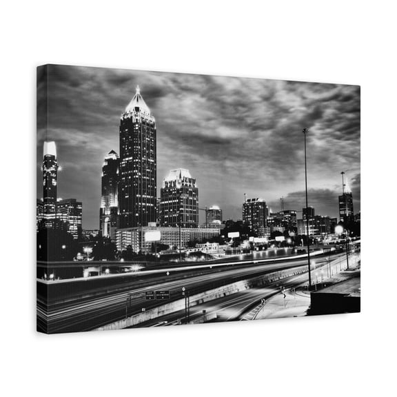 Atlanta Black And White Skyline Canvas Artwork High-Quality Breathtaking Stunning Cityscape for Home Decor Ready to Hang