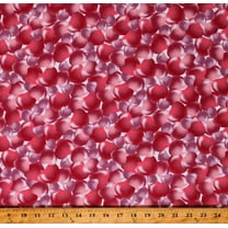 Cotton Pink Bubble Hearts Valentine's Day Love Cotton Fabric Print by the Yard (120616)