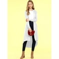 thumbnail image 5 of Made by Johnny Women's Casual Long Open Front Drape Lightweight Duster High Low Hem Maxi Long Sleeve Cardigan M WHITE, 5 of 6