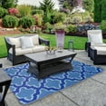thumbnail image 2 of Northlight 4' x 6' Blue Quatrefoil Rectangular Outdoor Area Rug, 2 of 3