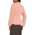 thumbnail image 3 of INSPIRE CHIC Women's Blazer Stand Collar Long Sleeve Single Button Peplum Blazer XS Pink, 3 of 7