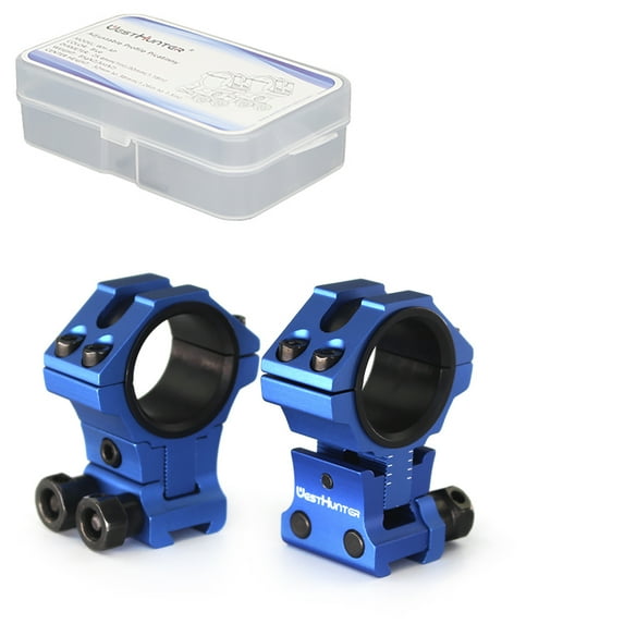 WestHunter WH202 Adjustable Height Dovetail Scope Rings, 1 Inch 30 mm | Blue
