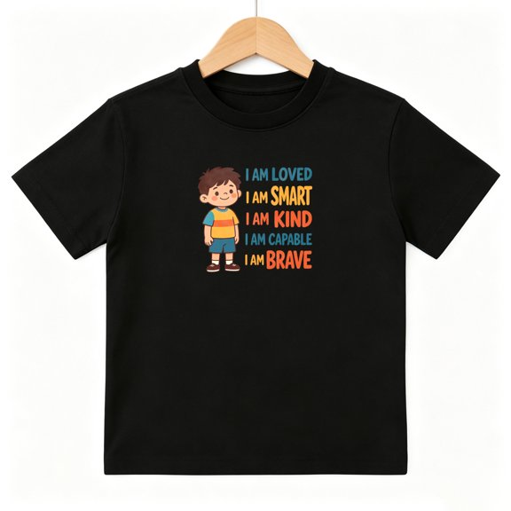 Inspirational Affirmation Boys Graphic Tees Cute Kids T-Shirt 100% Cotton Short Sleeve Tops Ages 4-13Y