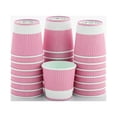 thumbnail image 1 of Restaurantware 4 Ounce Paper Cups, Pack of 25 Ripple Wall Disposable Cups \u2013 Leakproof, Recyclable, Light Pink Insulated Hot Beverage Holders, with Matching Lids Available for Purchase Separately, 1 of 8