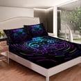 thumbnail image 4 of YST Blue Gaming Bed Sheets for Boys Girls Colorful Gamer Room Decor Gamepad Neon Sign Full Size Sheet Sets,Rainbow Circle Geometric Sheets Game Controller Flat Sheet 4pcs,Black, 4 of 6