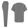 thumbnail image 3 of Scrubs for Women and Men Set – Medical Uniform, Binding Top and Drawstring Pants Scrub Sets Gray M, 3 of 5