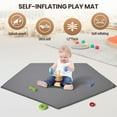 thumbnail image 3 of Baby Playpen with Self-Inflating Play Mat & Travel Bag, Portable Outdoor Playpen for Babies and Toddlers, Foldable Pop Up Play Tent for Home, Park, Beach and Camping (Grey), 3 of 7