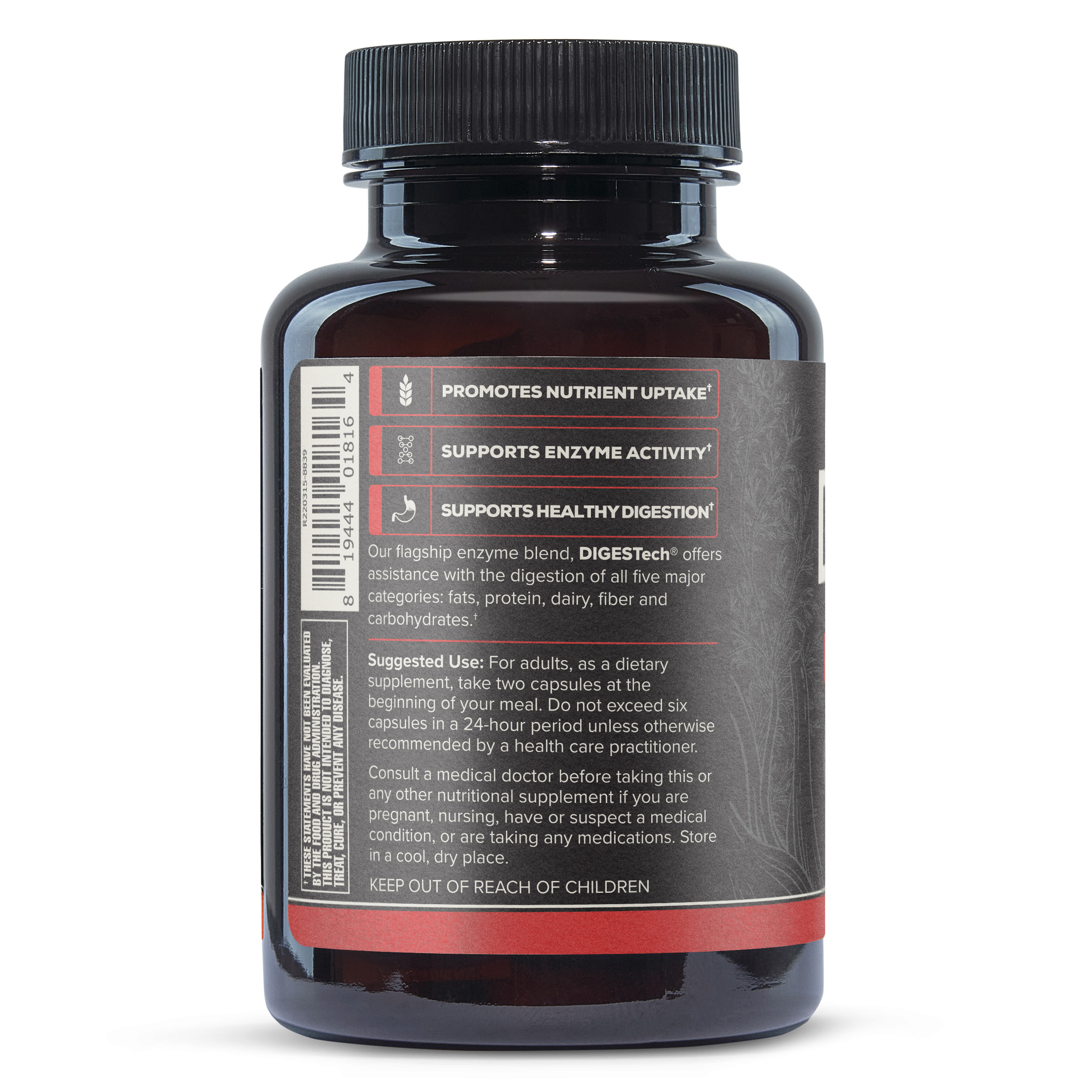 Onnit DIGESTech Full-Spectrum Digestive Enzymes Dietary Supplement, 60 Ct