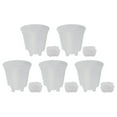 thumbnail image 1 of Flower pot with drainage function for indoor and outdoor (transparent/white), 1 of 8
