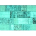 thumbnail image 1 of Ahgly Company Indoor Rectangle Patchwork Turquoise Blue Transitional Area Rugs, 3' x 5', 1 of 4