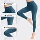 thumbnail image 3 of Capris de yoga de cintura alta para mujer con bolsillos, leggings capri deportivos para correr y hacer ejercicio con control de abdomen - Rojo, 8/L,:;:;, 3 of 7