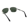thumbnail image 4 of Mens Narrow Rectangle Spring Hinge Luxe Officer Metal Rim Sunglasses Silver - Green, 4 of 4
