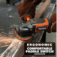 thumbnail image 3 of RIDGID 18V Brushless Cordless 4-1/2 in. Slide Switch Angle Grinder (Tool Only), 3 of 9