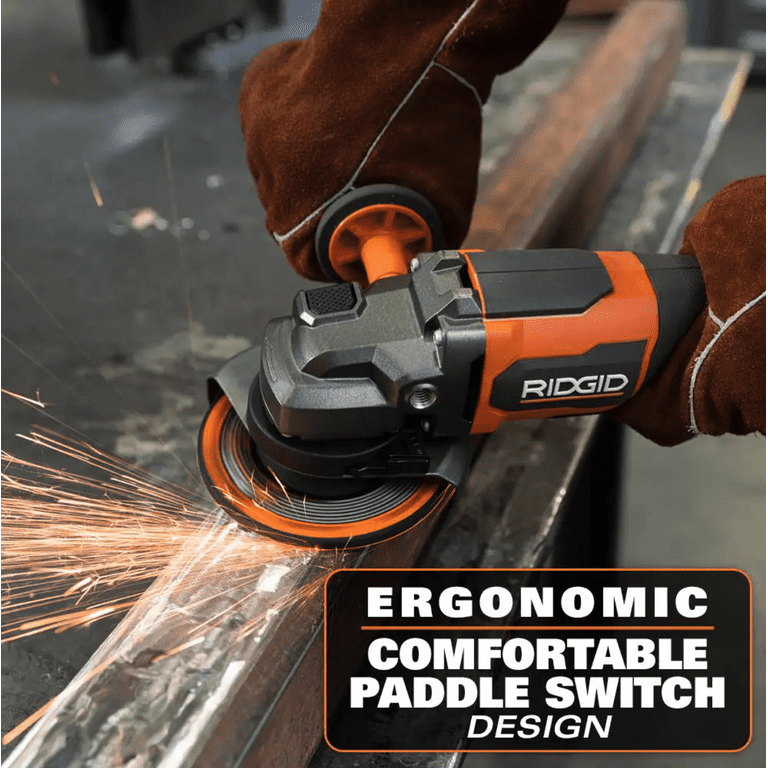 RIDGID 18V Brushless Cordless 4-1/2 in. Angle Grinder with 18V 6.0