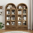 thumbnail image 2 of Blotout 75" Tall Arched Kitchen Pantry Storage Cabinet, Farmhouse Wood Pantry Arched Cabinet with Drawer, Glass Door and Adjustable Shelves for Dining Room Living Room, 2 of 8
