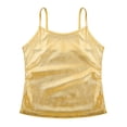 thumbnail image 3 of Zaldita Kids Girls Sparkly Hip Hop Dance Camisole Shiny Metallic Tank Tops with Spaghetti Straps Gold 12, 3 of 7