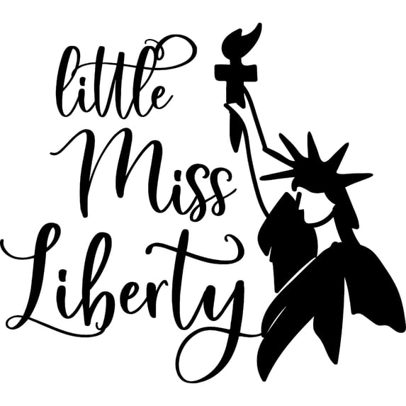 Little Miss Liberty Lady Liberty Statue New York Wall Decals for Walls Peel and Stick wall art murals Black Medium 18 Inch