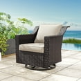 thumbnail image 6 of Meetleisure Patio Swivel Wicker Chair, Outdoor Rattan Rocking Chairs with Thickened Cushions for Backyard Porch Deck, Metal Rocking Frame, 6 of 9