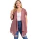 thumbnail image 4 of Women's Plus Size Cardigans Flare Sleeve High Low Elegant Swiss Dots Cardigan Purple 2X, 4 of 7