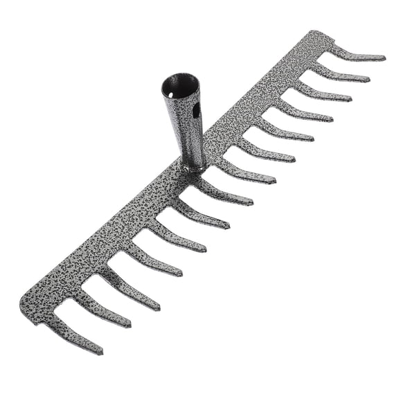Hemobllo 14-Tooth Steel Garden Rake for Efficient Weed Removal, Yard Cleanup and Outdoor Landscaping Tool