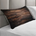 thumbnail image 2 of Chocolate Quilted Pillowcover, Rough Dark Timber Texture Image Rustic Country Theme Hardwood Carpentry, Standard King Size Accent Pillow Cover for Bedroom, 36" x 20", Brown Dark Brown, by Ambesonne, 2 of 2