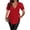 Red, variant on Lace V Neck Womens Tops Short Sleeve Casual Blouses with Scalloped Edge and Wave Hem Design Loose Fit Womens Summer Tops L Pink