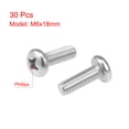 thumbnail image 2 of Tornillos de máquina M6x18mm Unique Bargains, tornillos de cabeza Phillips en forma de pan, 30 piezas, 2 of 3