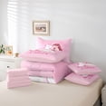 thumbnail image 6 of Manfei Dreamy Princess 7-Piece Twin Bedding,Cute Unicorn Bedding Comforter Set,Pink,Pink Reversible, 6 of 7