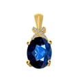 thumbnail image 2 of Mauli Jewels Engagement Necklace for Women 2.45 Carat Diamond And Oval Shape Gemstone Pendant 4 prongs 10K Yellow Gold With 18'' Rope Chain|Silver Chain, 2 of 6