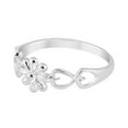 thumbnail image 5 of AeraVida Romantic Daisy Linked with Hearts Sterling Silver Band Ring-8, 5 of 5