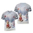 thumbnail image 3 of Hello Winter Golden Retriever Football Snowman Welcome Snowy Morning All Over Print 3D Shirt Unisex Merch Goldens Dog Lover Gifts Idea - 01012, 3 of 6