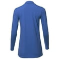 thumbnail image 3 of A2Y Women's Basic Solid Soft Cotton Long Sleeve Mock Neck Top Shirts Sapphire XL, 3 of 5