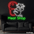 thumbnail image 2 of Craftnamesign Meat Shop Neon Signs, Cow LED Signage, Butcher Shop Decor, 2 of 4