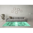 thumbnail image 3 of Ahgly Company Indoor Rectangle Abstract Turquoise Blue Contemporary Area Rugs, 8' x 12', 3 of 4