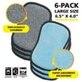 thumbnail image 2 of Tuff-Scrub Original Large Microfiber Scrub-N-Wipe Cleaning Sponge Pads, Non-Scratch Scouring & Wiping, Pack of 6, 2 of 6