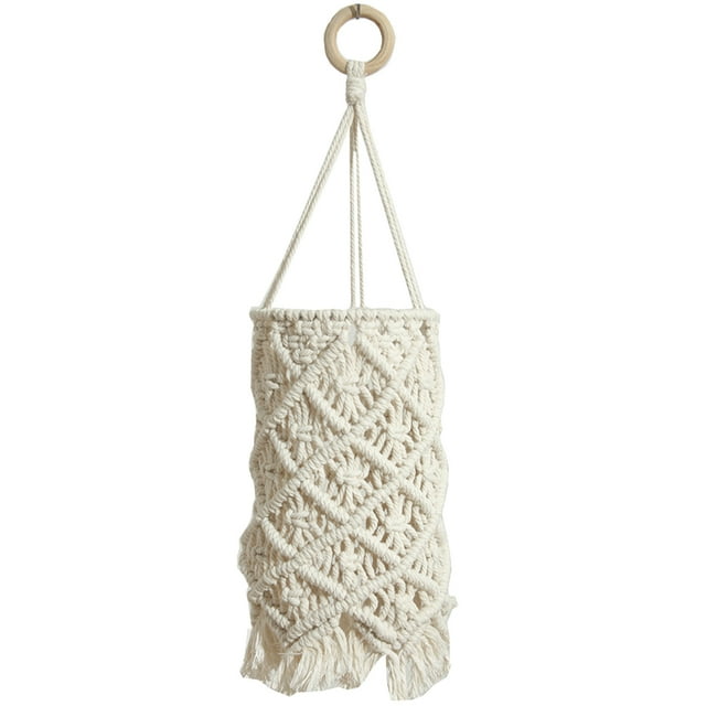 Shisuyan Ceiling Light Lampshade Macrame Light Cover Beige for Bedroom 1Pack