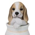 thumbnail image 3 of Realistic Tri Color Beagle Puppy Dog Figurine With Glass Eyes Pup In Pot, 3 of 10