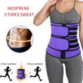 thumbnail image 2 of Women's waist trainer long sauna exercise double belt body shaping clothing sports waist protection-purple, 2 of 5