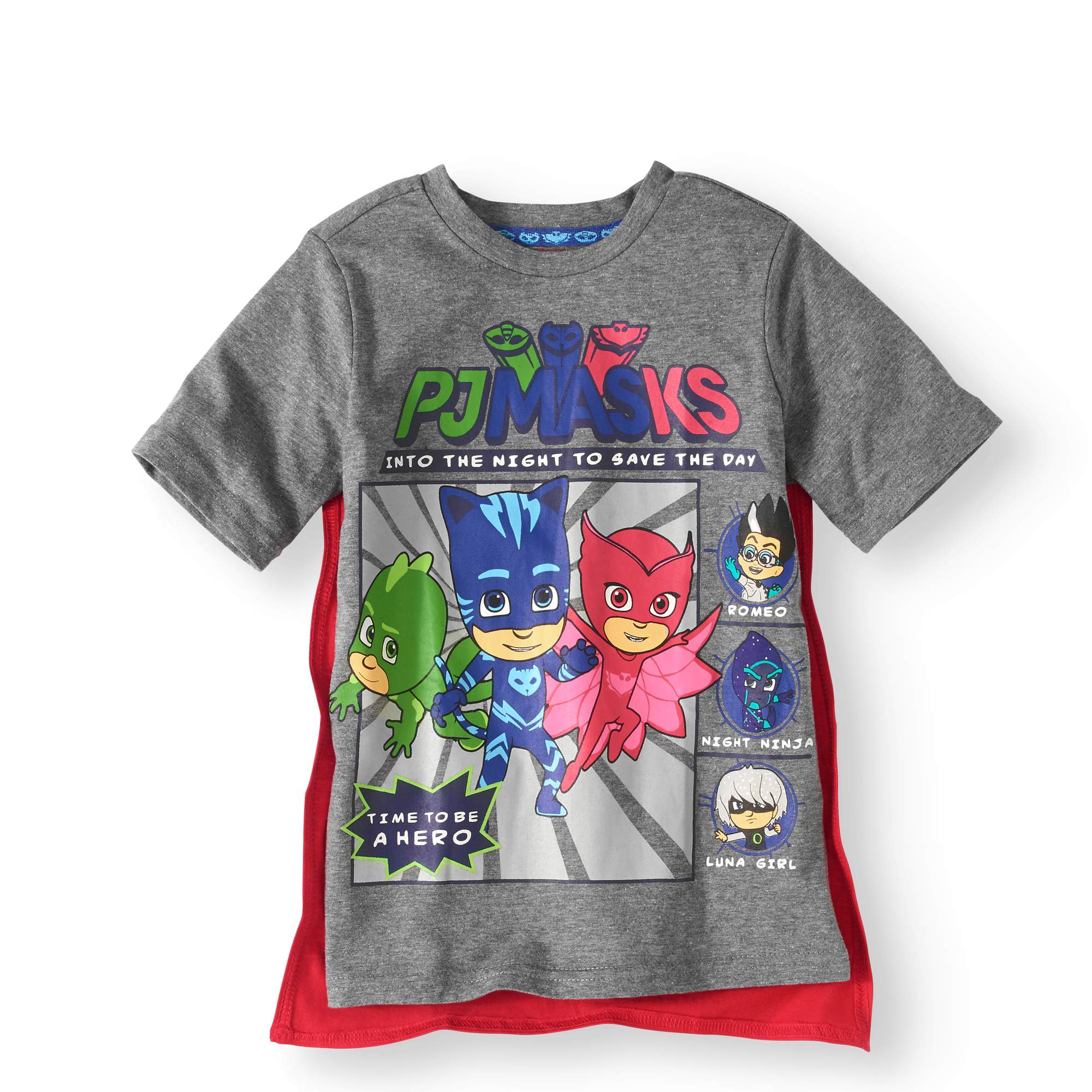 PJ Masks PJ Mask Boys Short Sleeve Cape T Shirt Walmart PJ Masks PJ Mask Boys Short Sleeve Cape T Shirt Walmart