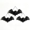 thumbnail image 2 of Clearance Halloween Hanging Bats Decoration Handcrafted Woven Rattan Black Bat Wall Hanging, Gothic Farmhouse Wall Art Decor for Door Mantel & Party -3 Pcs, 2 of 7
