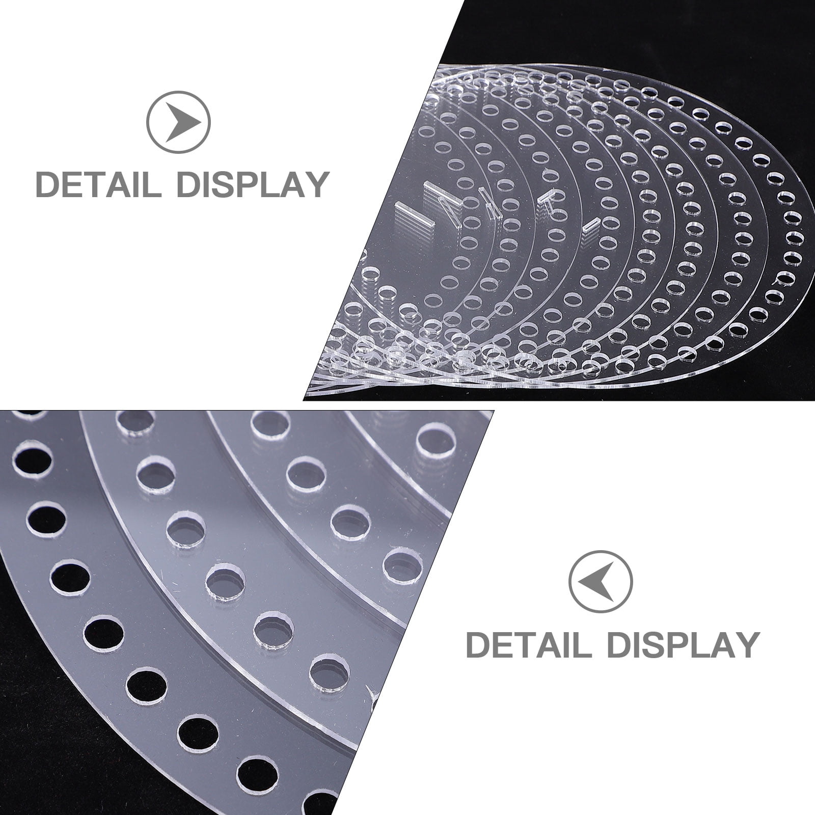 Worgeous 8pcs Round Shape Acrylic Handbag Weaving Boards Bag Hardwares Accessories