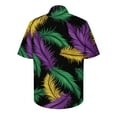 thumbnail image 4 of BLTIBY Mardi Gras Shirts for Men Button Up Short Sleeve Lapel Carnival Printed Blouse Fashion Lightweight Casual Tops Black XXL, 4 of 4